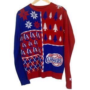 FOCO LA CLIPPERS Unisex Size M Holiday Knit Graphic Crew Neck Sweater